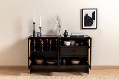 Simona Rattan Sideboard, Black