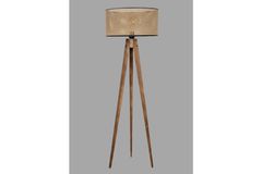 Juniper Rattan Vloerlamp met Driepoot, Beige