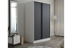 Medway Tideway Kledingkast met Schuifdeuren, 210 cm, Wit en Antraciet