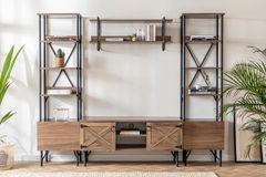 Loft Home Bookcase, 181 cm, Walnut