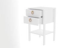 Roze Nachtkastje met 2 Lades, Wit