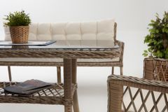 Pirus Rattan 3+1+1 Tuinloungeset, Beige