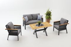 Capella Dubbele Tuinloungeset, Antraciet