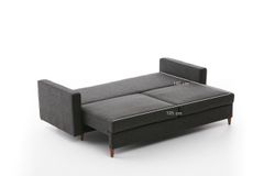 Eva 3-Zitsbank met slaapfunctie, Antraciet