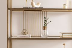 Stream Boekenkast, 120 cm, Messing