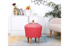 Sandy Poef met Houten Poten, Rood