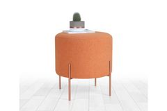 Copper Ronde Poef, Oranje