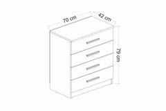 Tideway Ladekast met 4 Lades, Antraciet en Walnoot