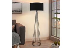 Homing Ardenia Metalen Vloerlamp, Zwart