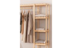 Nereo Open Wardrobe, 130 cm, Light Wood