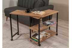 Uberto Rolling Side Table, Walnut