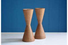 Woodworker Candle Holder, Dark Wood