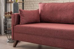 Bella Soft Mini Hoekbank Links, Wijnrood