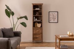 Ranch Boekenrek met Lades, 4 Rekken, Walnoot