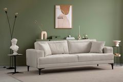 Astana 3-Zitsbank met slaapfunctie, Ecru