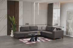 Masse Hoekbank Links, Bruin