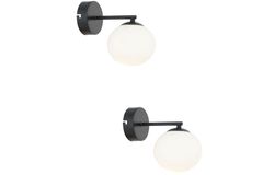 Apliqa Sidra Wandlampenset, 2 Stuks, Zwart