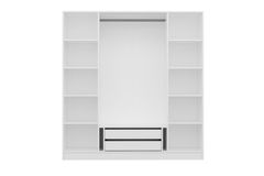 Medway Itz Kledingkast met 4 Deuren en 2 Lades, 190 cm, Walnoot