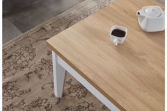 Lorin Coffee Table, Light Wood & White