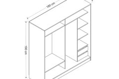 Medway Kledingkast met Schuifdeuren, 180 cm, Wit