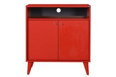 London Hallway Storage Cabinet, Red