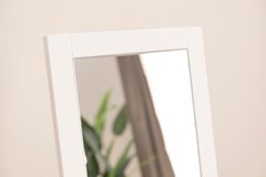 Wood Modernee Staande Spiegel met Pooten, 140x40 cm, Wit
