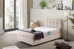 Paris Boxspringbed met Hoofdbord, 90x200 cm, Creme