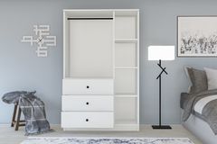 Metalia Spey 3 Door with 3 Drawers Wardrobe, White