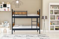 Star Stapelbed, 90x190cm, Zwart en Walnoot