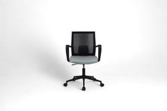 Mesh Bureaustoel, Metalen Poten, Grijs