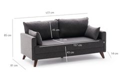 Bella Soft 2-Zitsbank, Antraciet