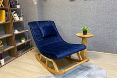 Asedia Maeve Schommelstoel, Donkerblauw & Natuurlijke Kleur