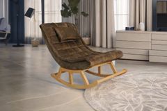 Asedia Maeve Schommelstoel, Bruin & Natuurlijke Kleur