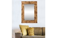 Wood Andy Decoratieve Wandspiegel , 100x60 cm