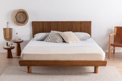 Luna Hendrick Houten Bedframe, 120x200 cm, Walnoot