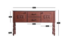 Salt Consoletafel met 2 Lades, Steenrood