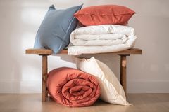 Luna Simply Colors Dekbedovertrekset van Gewassen Katoen, Poeder, Tweepersoons