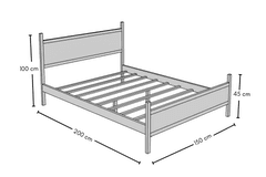 Star Bedframe, 150x200 cm, Pijnboom