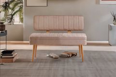 Vina Stoffenbank Met Opslag, Atlantische Steenkleur