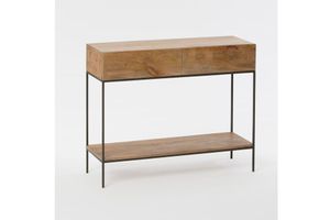 Hou Console Table, 105 cm, Light Wood & Black