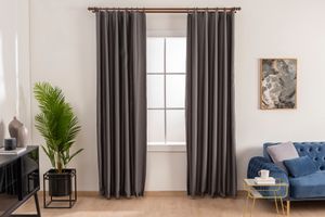 Aster Blackout Curtain Pair, 240 x 250 cm, Grey
