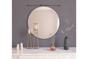 Mone Round Wall Mirror, White