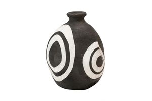 Warm Design Porter Terracotta Vaas 12 cm, Zwart en Wit