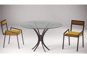 Leon Ronde Metalen Eettafel, Zwart