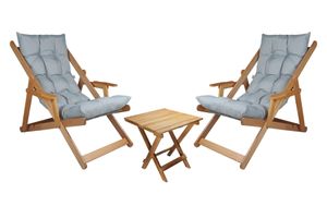 Kolyn Folding Lounge Outdoor Chair Set with Armrest, Grey