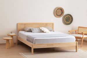 Isabelya Small Double Size Bed, 120 x 200 cm, Natural