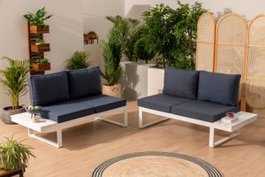 Lyra Gartenlounge-Set mit 2-Sitzer Sofa, Dunkelblau