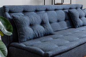 Fuoco Two Seater Sofa Bed, Fabric in Navy Blue