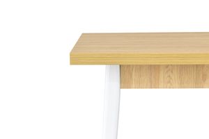 Gino 4-Seat Fixed Dining Table, Oak & White