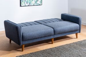 Aqua Three Seater Sofa Bed, Fabri in Navy Blue